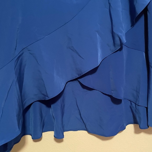 ❌SOLD❌NWTs The Limited Ruffle Front High Low Skirt Ocean Blue Cobalt Size 16 - Picture 10 of 11